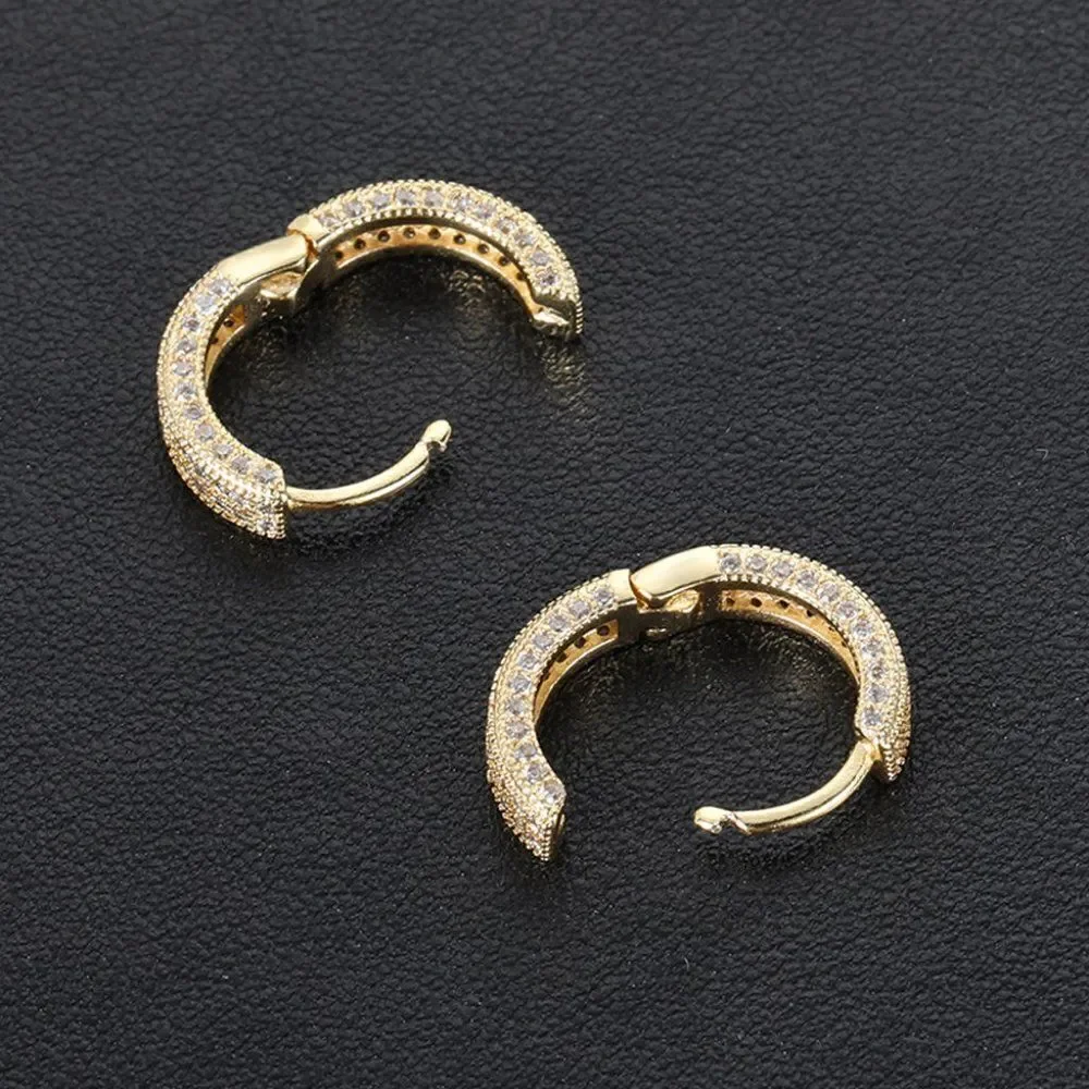 Fully Iced Out Hoop Earrings